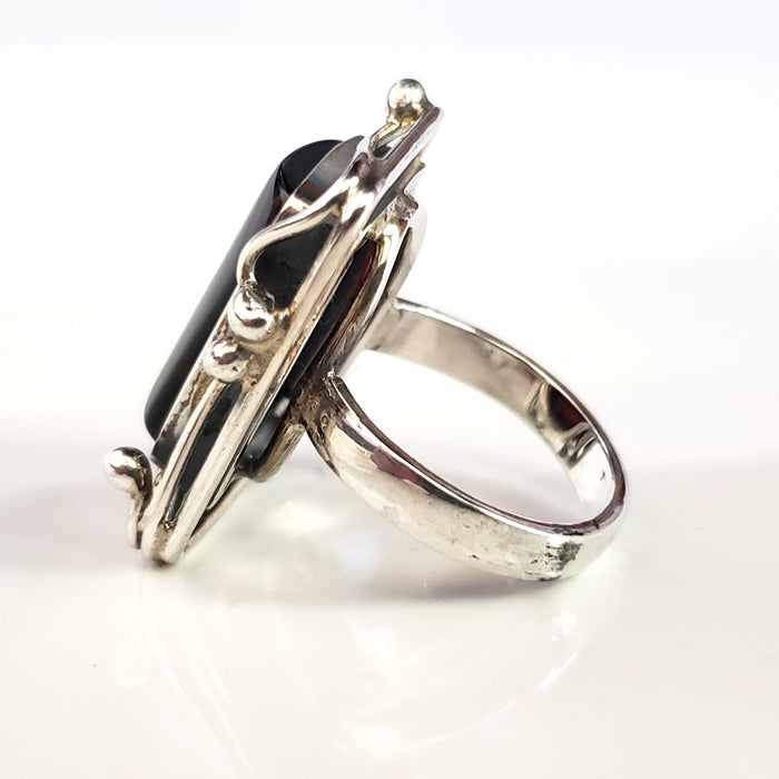 handmade silver cherry amber ring