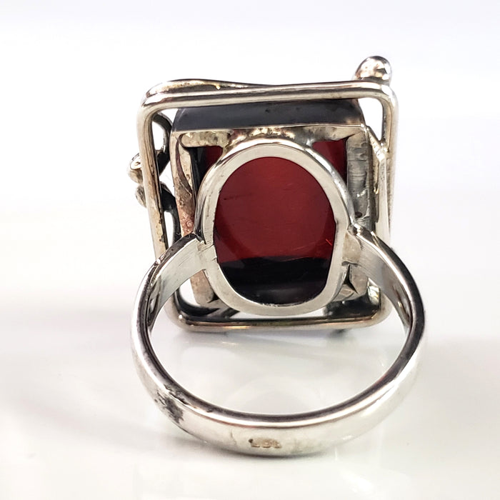 925 silver amber ring