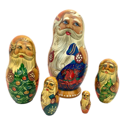 Carved Snowman Nesting Dolls Set BuyRussianGifts Store