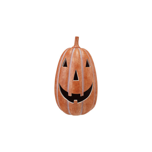 Resin Jack-O-Lantern with Cut-Outs & LED Light, Orange Color & White