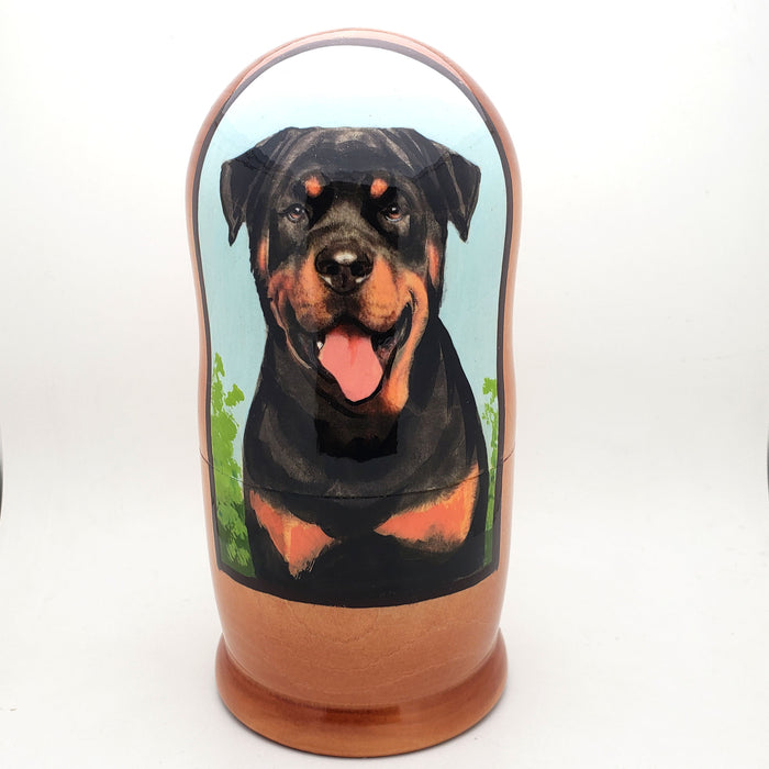 Rottweiler dog breed nesting doll 7" Tall