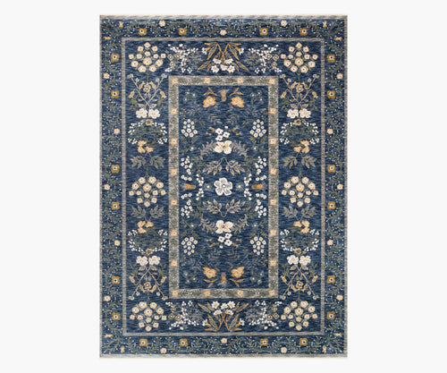 Kismet Arabesque Power Loomed Rug - Navy