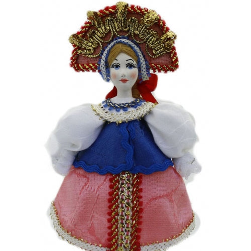 Russian Girl in Pink Dress CHRISTMAS Tree Ornament