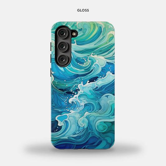Samsung Galaxy S23 Plus Tough Case - Aqua Waves