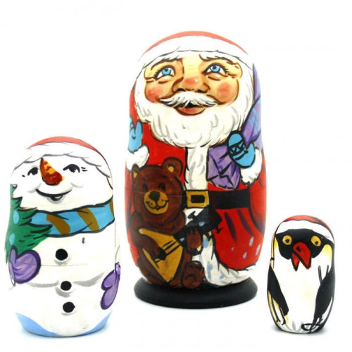 Santa with Friends Nesting Doll Set