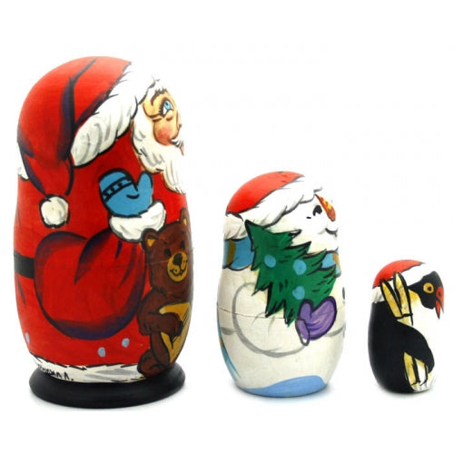 Santa with Friends Nesting Doll Set