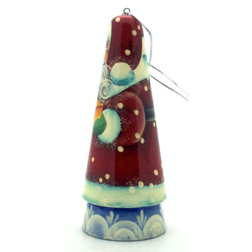 Santa with Present Hand Painted Russian Christmas Ornament