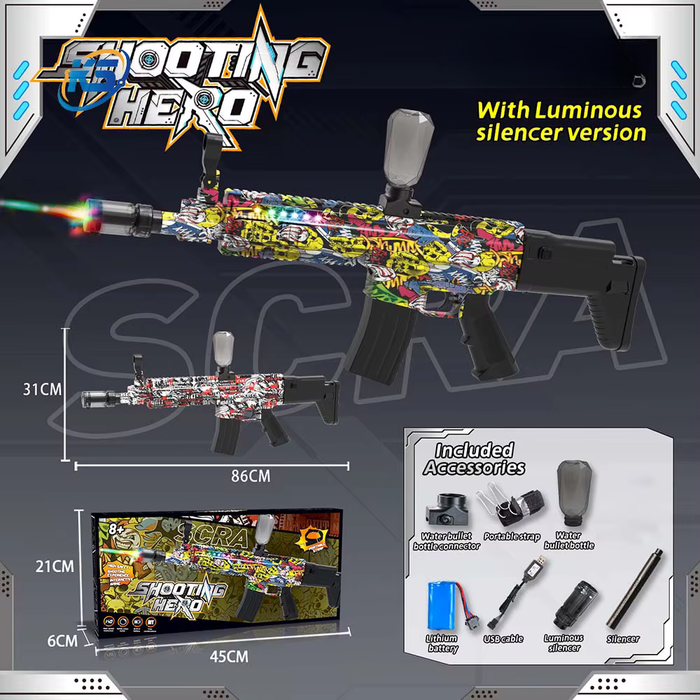 SCAR Electric Gel Blaster Gun for Kids – Graffiti Shooting Hero Toy