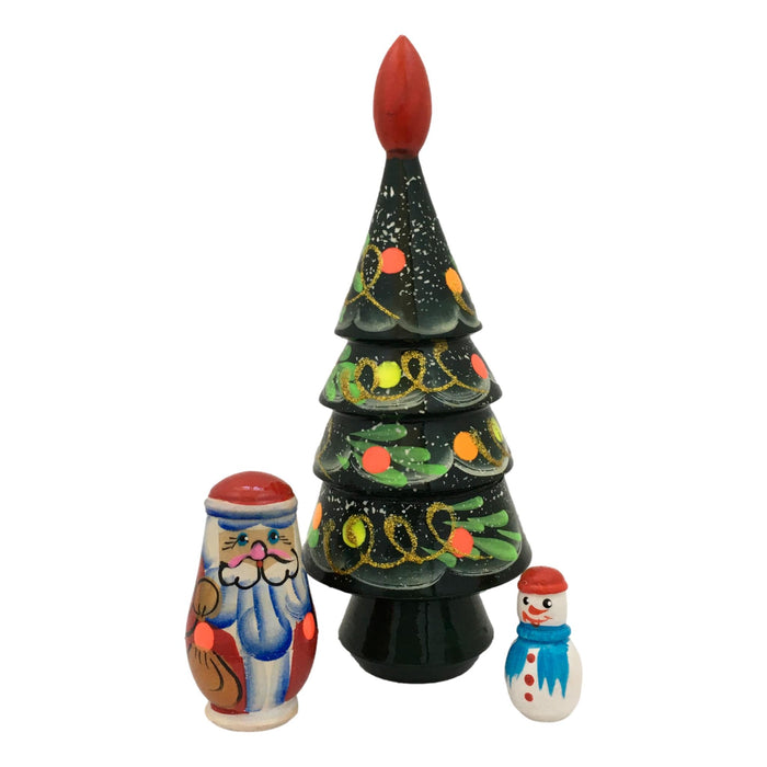 Christmas tree nesting dolls