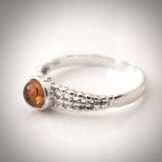 Small Sterling Silver Natural Amber Ring BuyRussianGifts Store