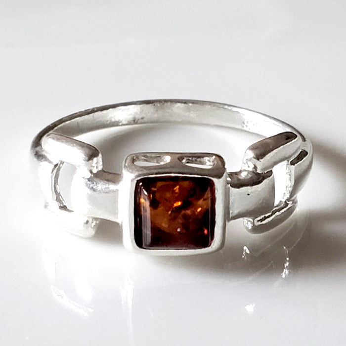 Nice square amber muscular ring