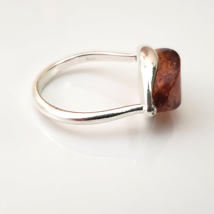 modern amber ring