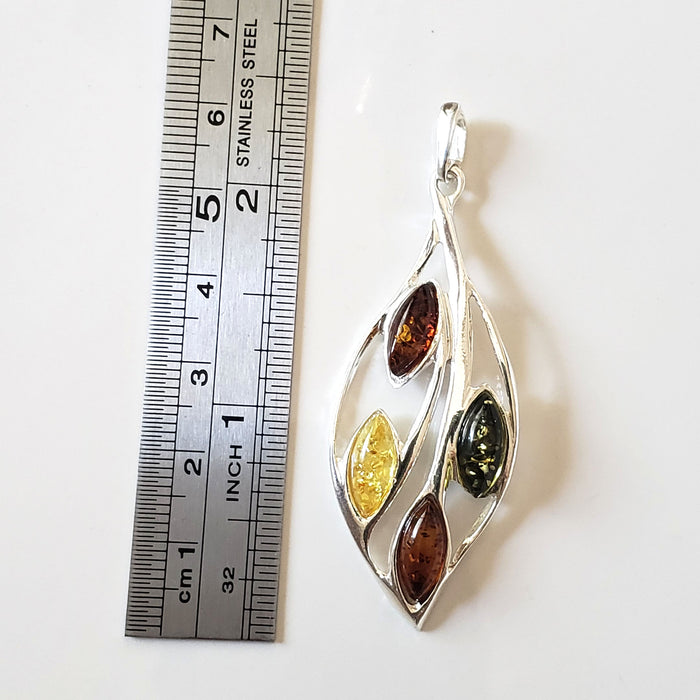 long sterling silver leaf charm