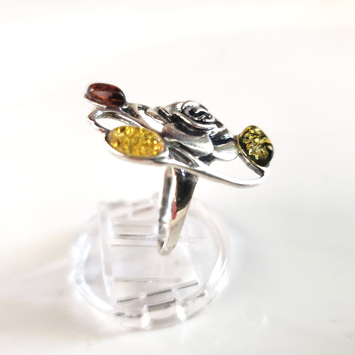 rose with amber large ring