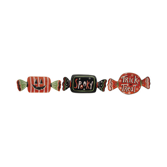 Stoneware Candy Shaped Platter with Halloween Saying/Design