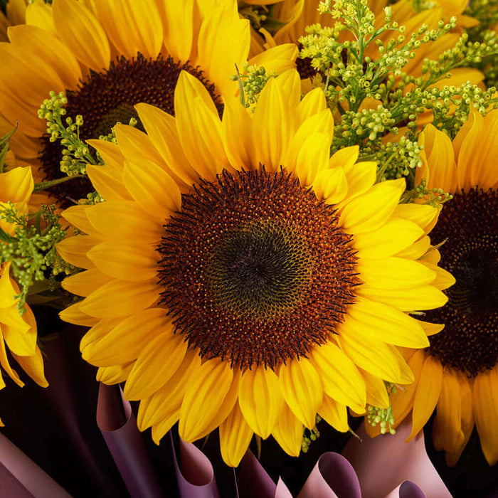 Packed with vibrancy and cheer, this warm yellow bouquet is sure to bring the much-needed dose of positivity into anyone's day.