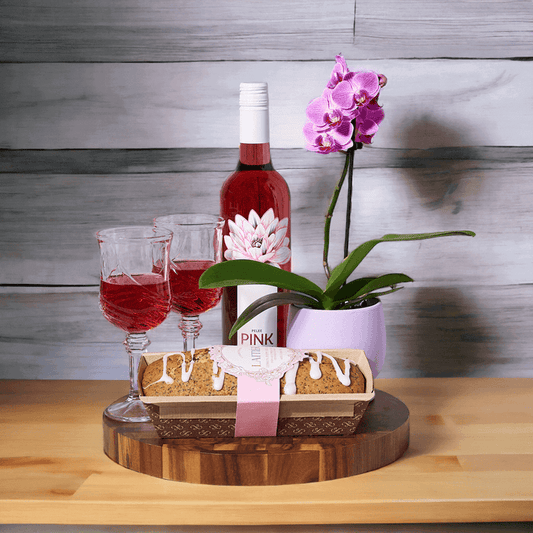 With a bottle of wine, a snack cake, and more, it's a delicious way to send your regards to someone special.