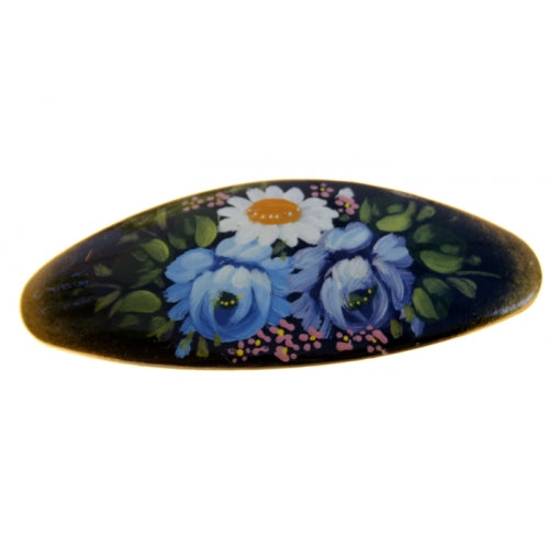 Traditional Hair Clip with Blue Flowers