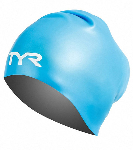 TYR Long Hair Wrinkle-Free Silicone Swim Cap|LCSL420