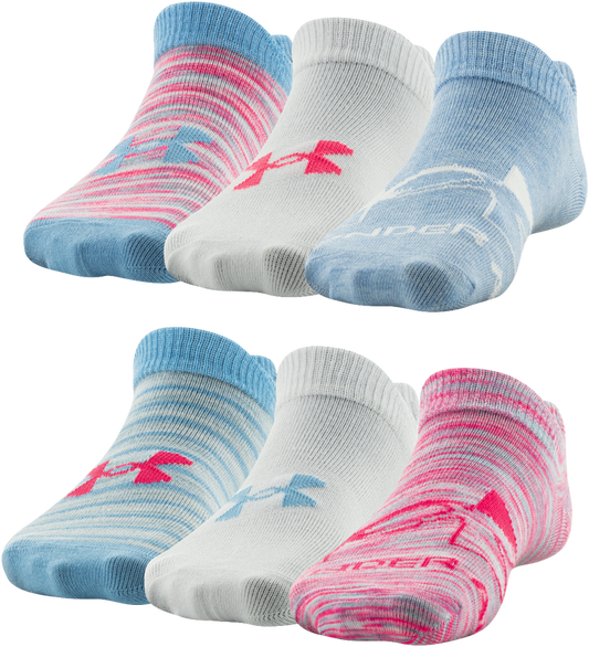 Under Armour Girls' Essential No Show - 6 Pack|1332984-442-13,1332984-442-45
