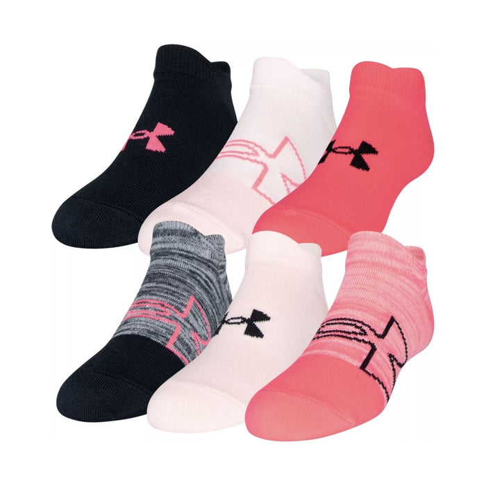 Under Armour Girls' Essential No Show - 6 Pack|1332984-654