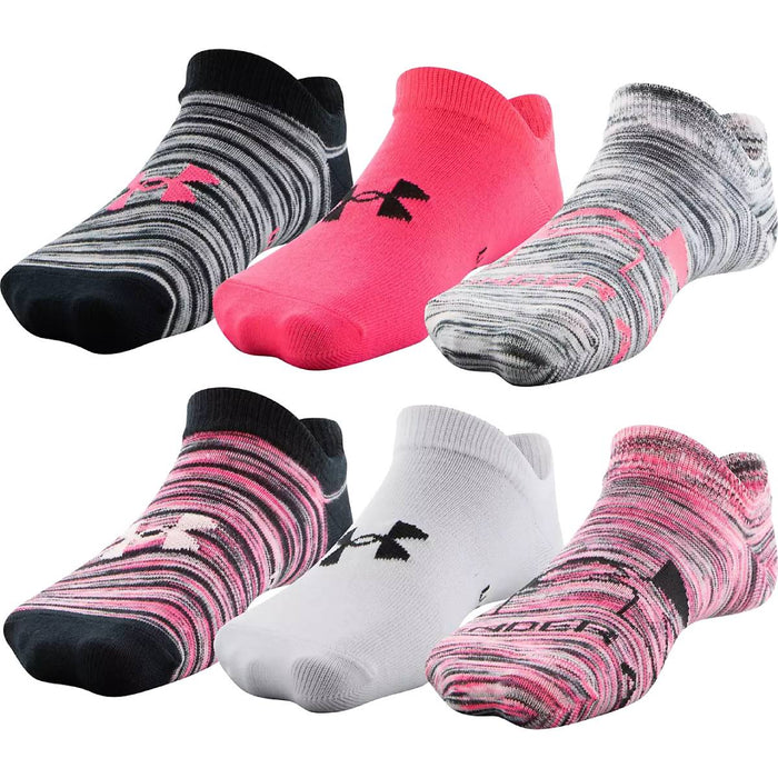 Under Armour Girls' Essential No Show - 6 Pack|1332984-656-13,1332984-656-45