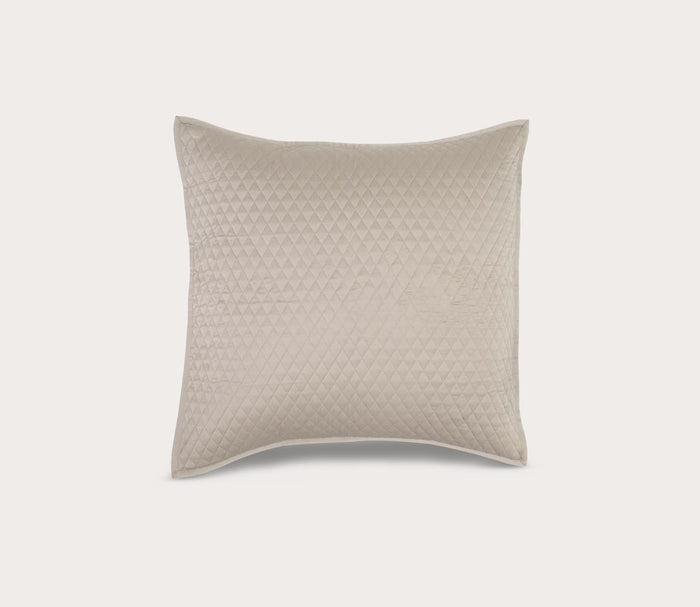 Diamond Pebble Sateen Quilted Pillow Sham by Villa by Classic Home, silo, Euro