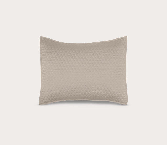 Diamond Pebble Sateen Quilted Pillow Sham by Villa by Classic Home, silo, standard