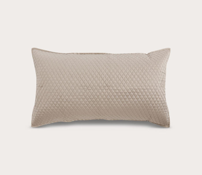 Diamond Pebble Sateen Quilted Pillow Sham by Villa by Classic Home, king , silo