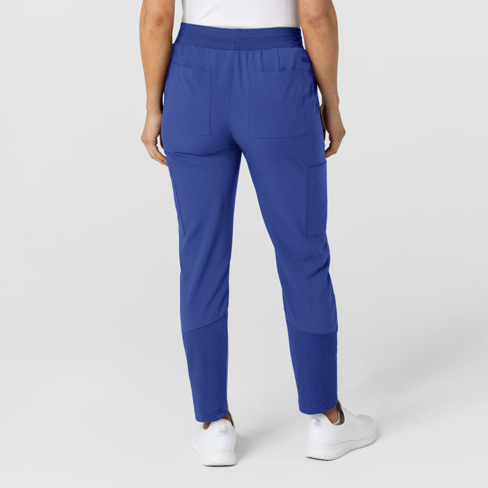 W123 Women's Flex-n-Reach Track Scrub Pant Galaxy Blue back view