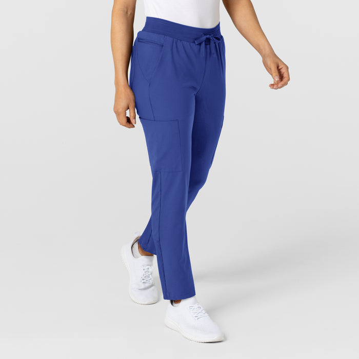 W123 Women's Flex-n-Reach Track Scrub Pant Galaxy Blue side view