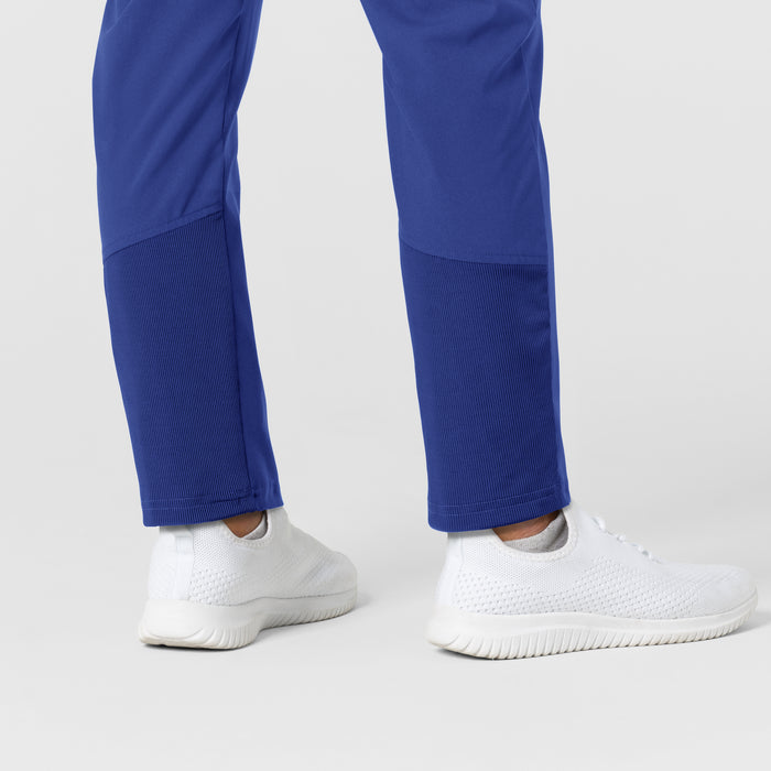 W123 Women's Flex-n-Reach Track Scrub Pant Galaxy Blue back detail