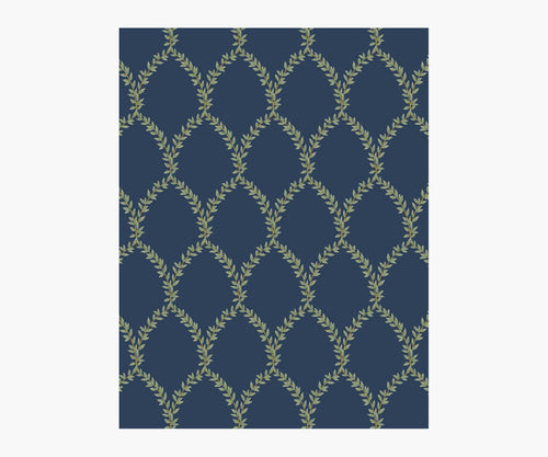 Laurel Wallpaper Sample - Navy