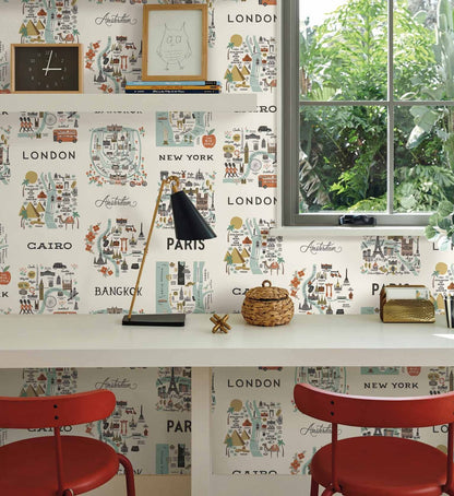 City Maps Peel & Stick Wallpaper - Mint