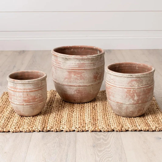 Weathered Terra Cotta Finish Planter
