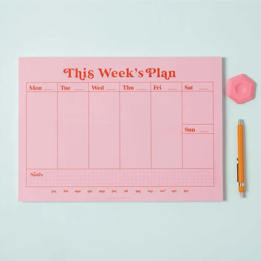 Weekly Planner Pad Pink & Red