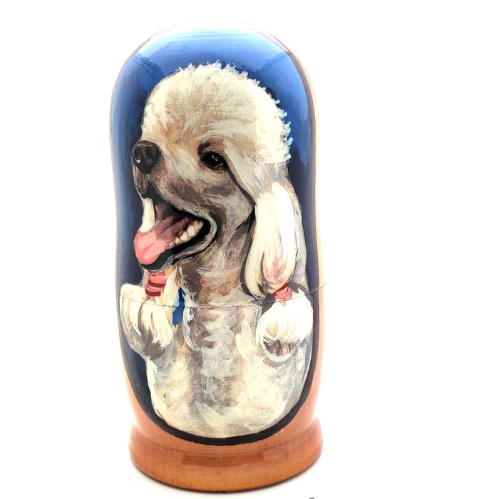 White Poodle Dog Breed Stacking Doll 4" Set