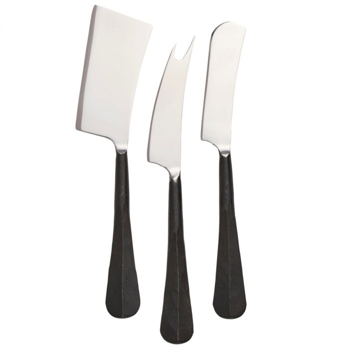 Woodbury Black Cheese Knives, Set/3