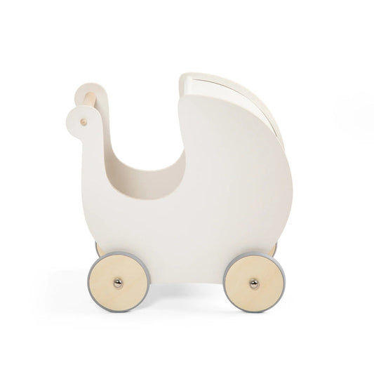 Wooden Doll's Pram, Classic White