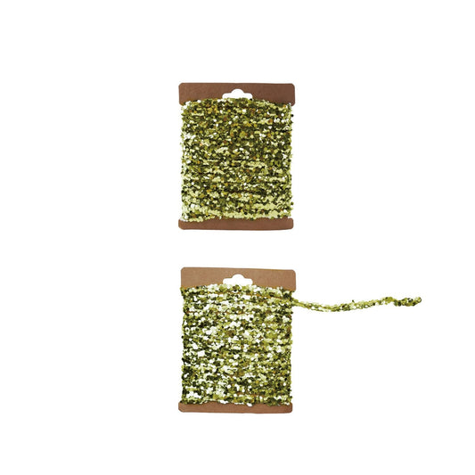 120"L String Glitter Garland on Kraft Card, Gold Finish