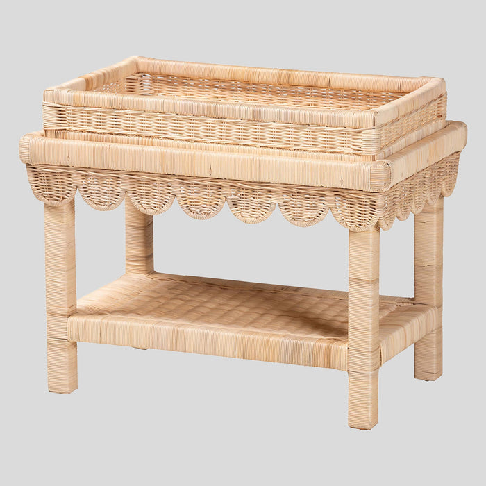 Zephyr Rattan End Table by bali & pari — overall view